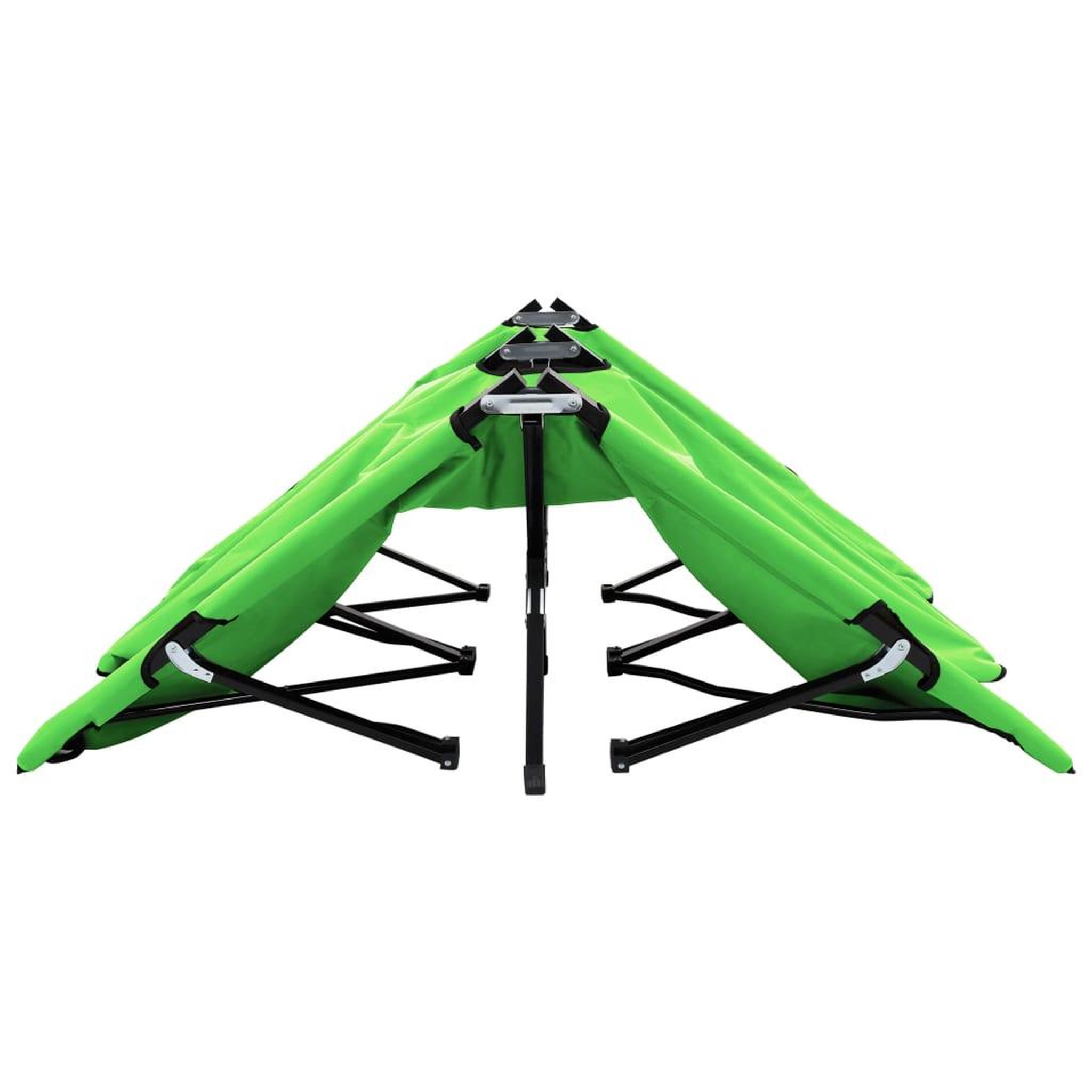 Voir la diapositive 4 : VIDAXL Chaise longue pliable 2 places vert acier