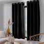 TOILINUX Rideau occultant Ibiza à 8 œillets - Longueur 240 cm x Largeur 140 cm - Noir