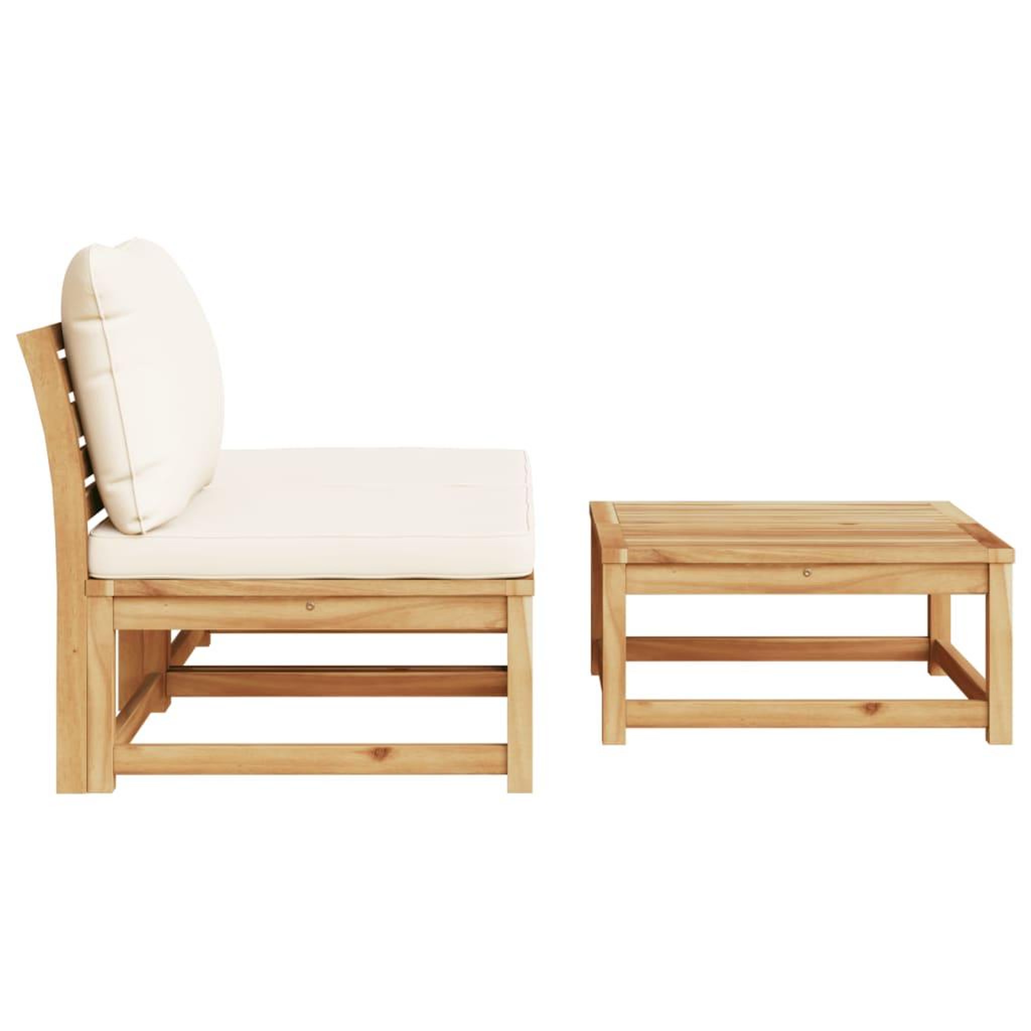 Voir la diapositive 5 : VIDAXL Salon de jardin 3 pcs avec coussins bois massif d'acacia