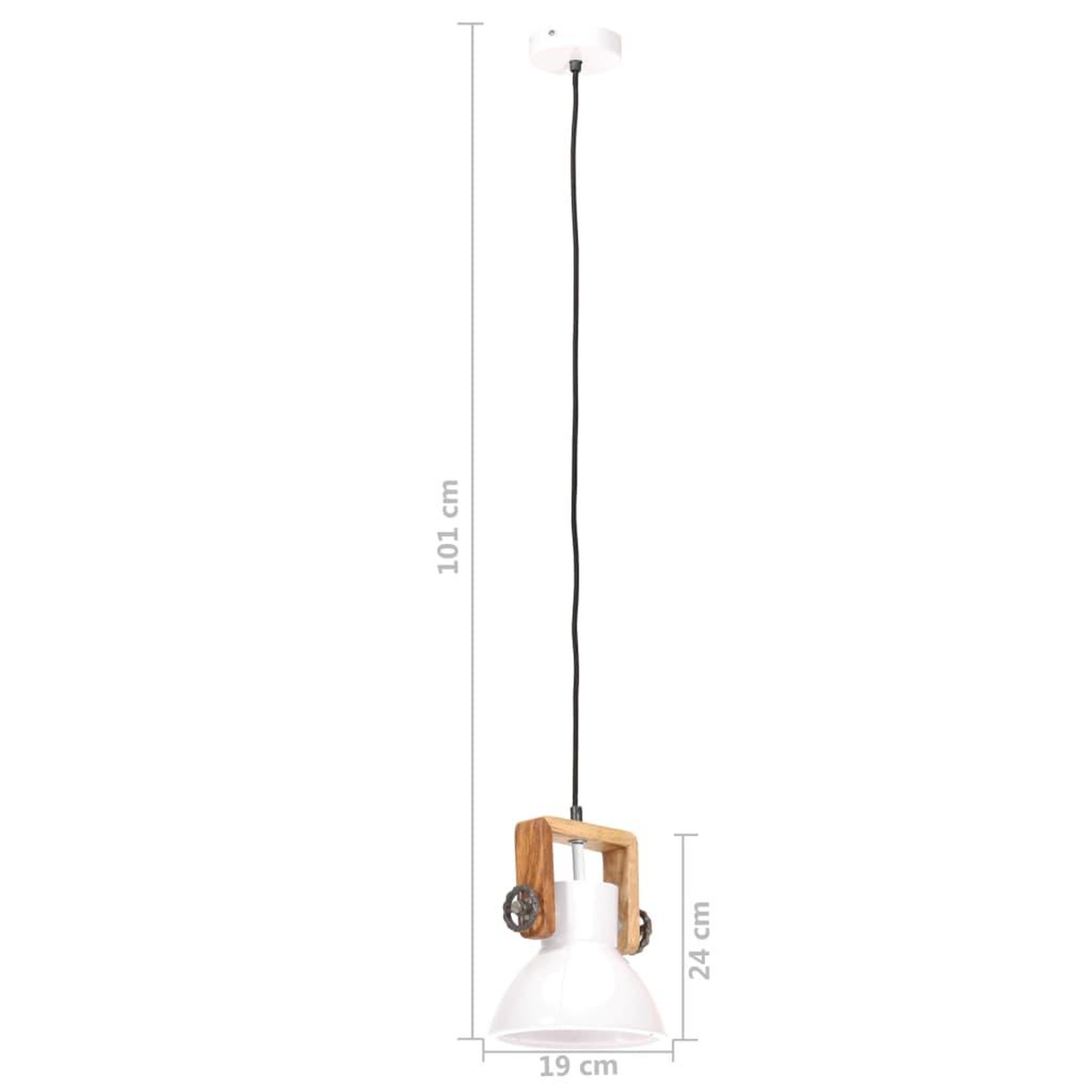 Voir la diapositive 6 : VIDAXL Lampe suspendue industrielle 25 W Blanc Rond 19 cm E27