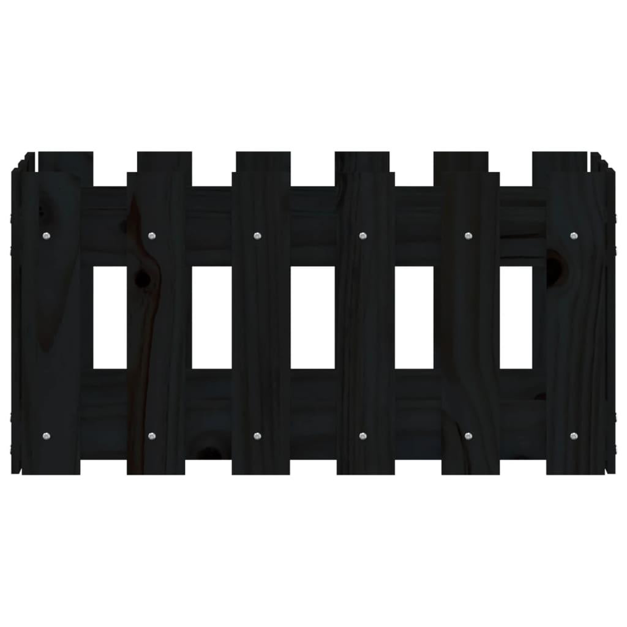 Voir la diapositive 5 : VIDAXL Jardiniere avec design de cloture noir 60x30x30 cm pin massif