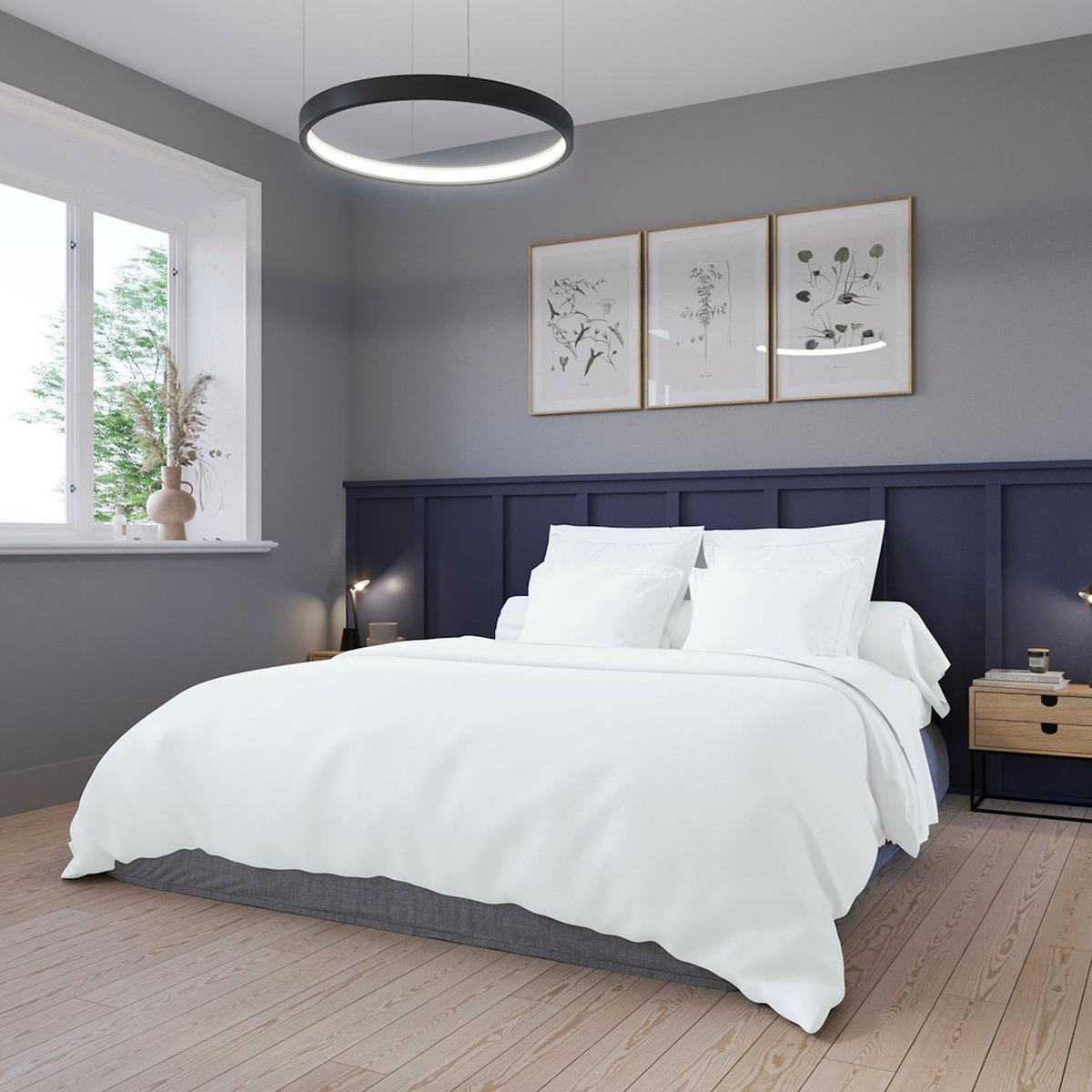 DODO Housse de couette Harmonie Satin de coton coloris Blanc