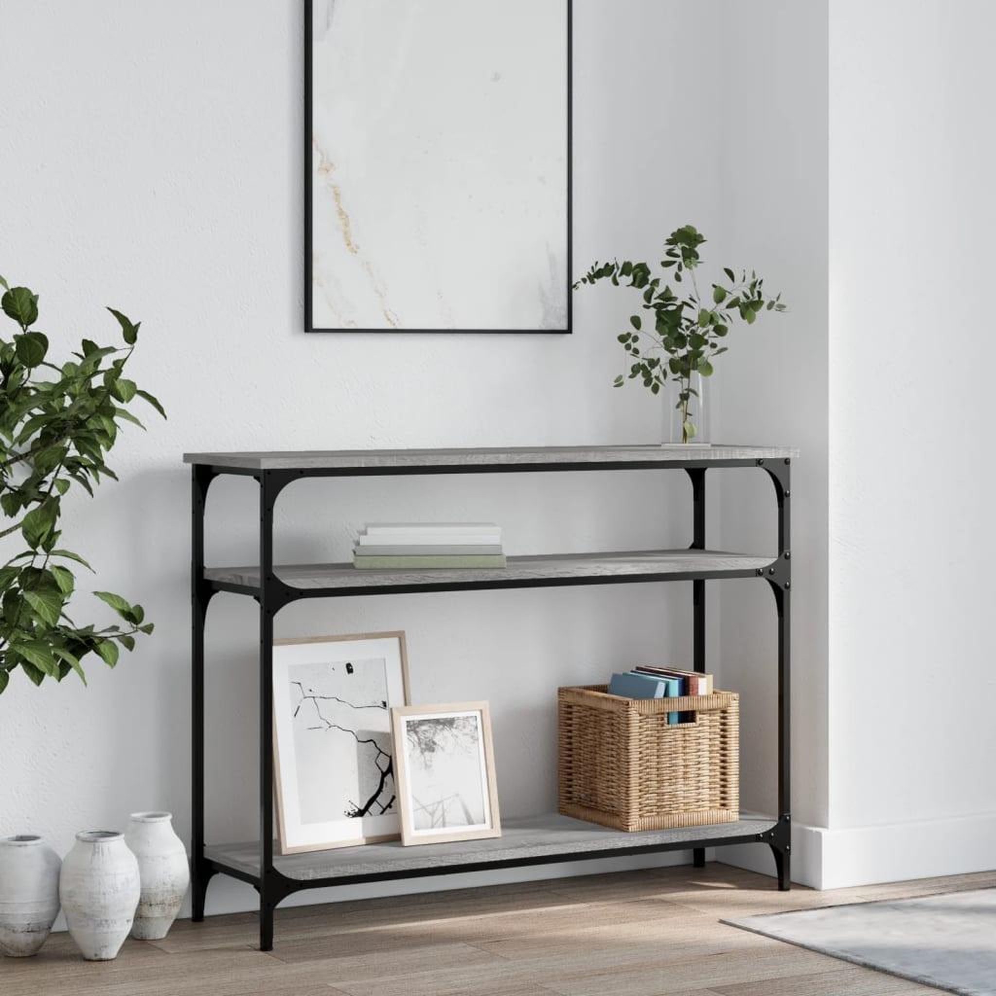 VIDAXL Table console sonoma gris 100x29x75 cm bois d'ingenierie