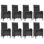 Voir la diapositive 4 : VIDAXL Ensemble a manger de jardin 9pcs et coussins noir et gris
