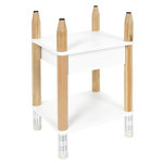 Paris Prix Table de Chevet Enfant  Crayon  51cm Blanc & Beige