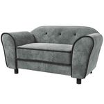 PAWHUT Canapé pour chien design - coussin déhoussable - dim. 74L x 41l x 32,5H cm - velours gris