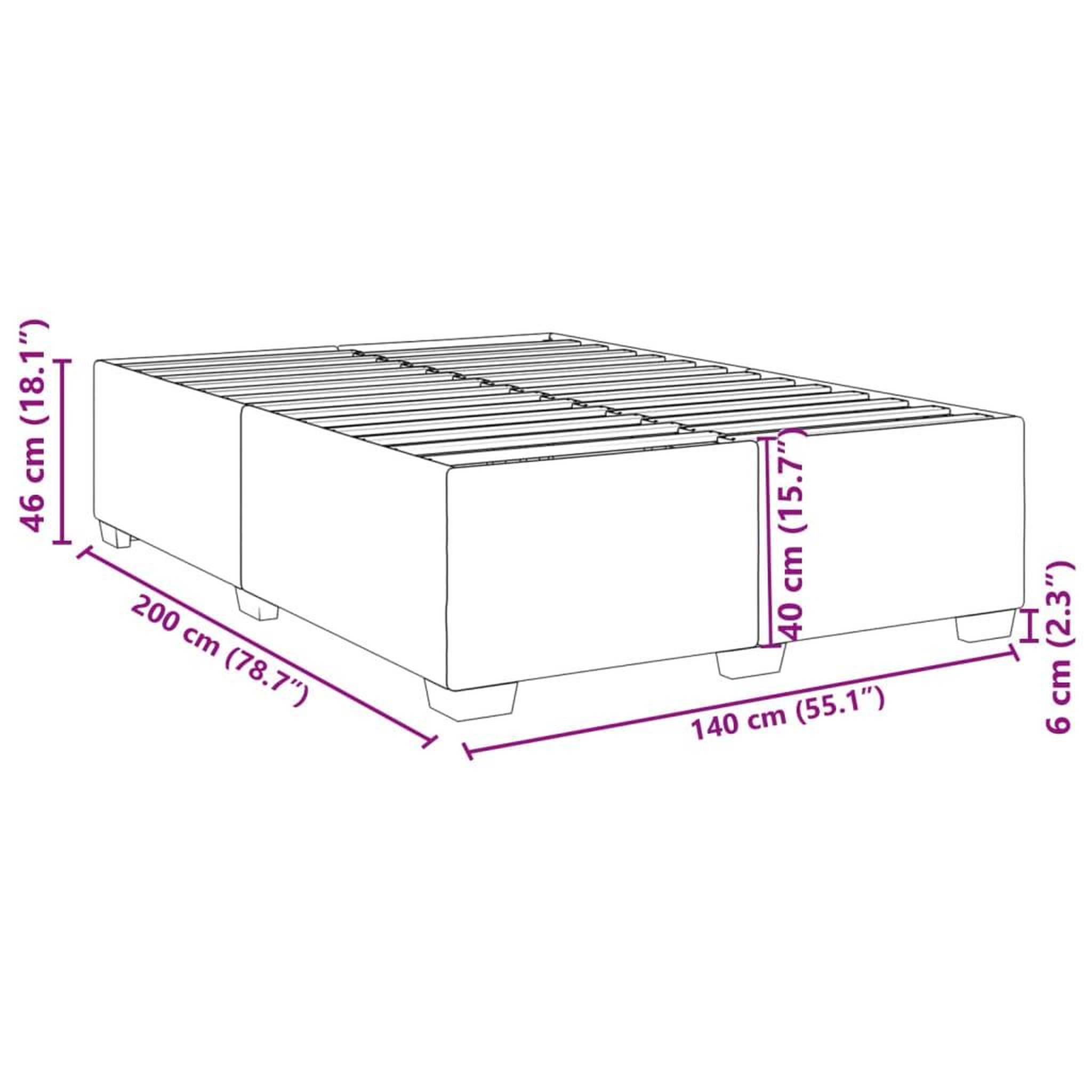 Voir la diapositive 6 : VIDAXL Cadre de lit sans matelas rose 140x200 cm velours