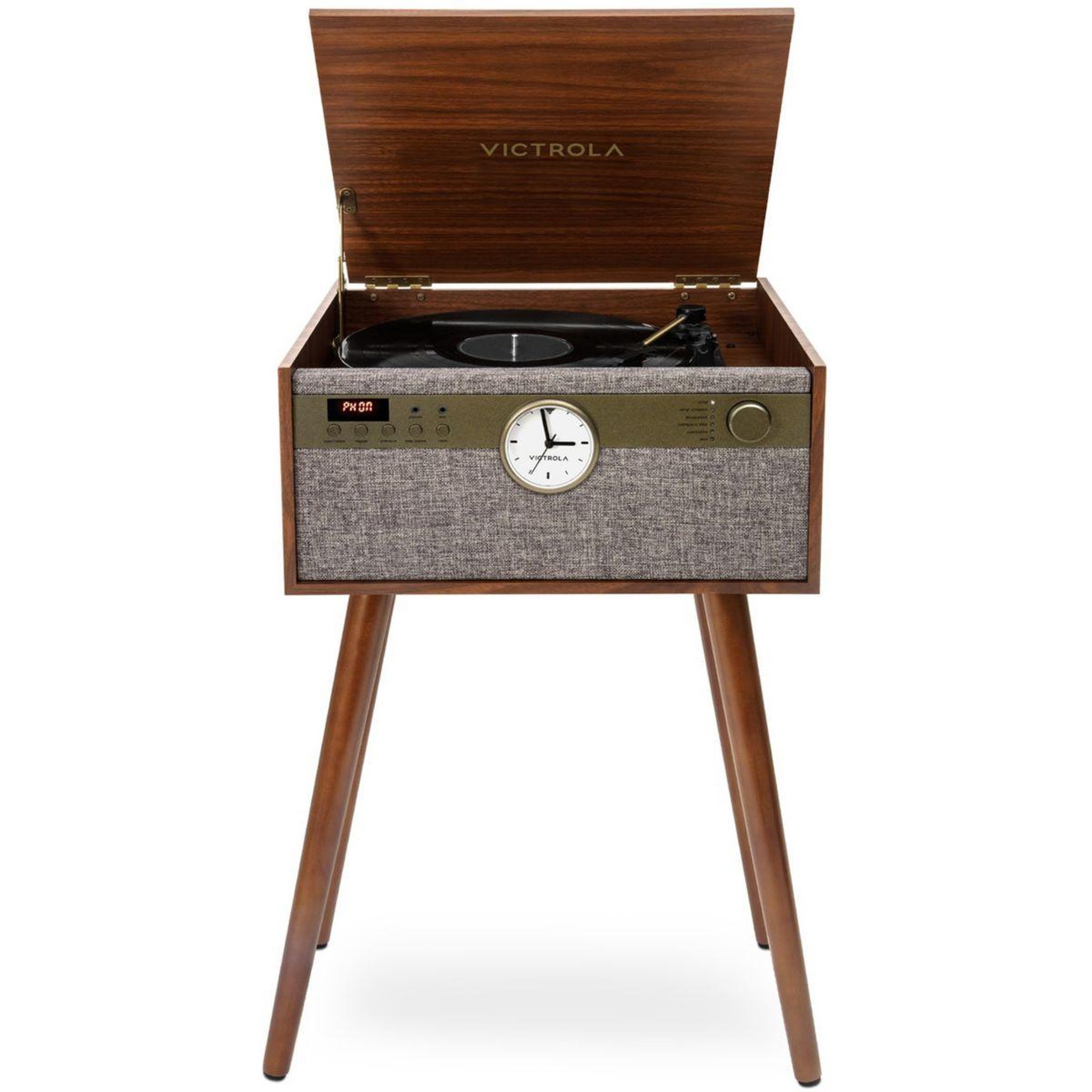 Voir la diapositive 4 : VICTROLA Platine vinyle VTA-835 Pieds Noyer