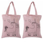 Voir la diapositive 2 : Rayher 2 sacs en coton rose 25 x 20 cm - licorne