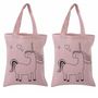Voir la diapositive 2 : Rayher 2 sacs en coton rose 25 x 20 cm - licorne