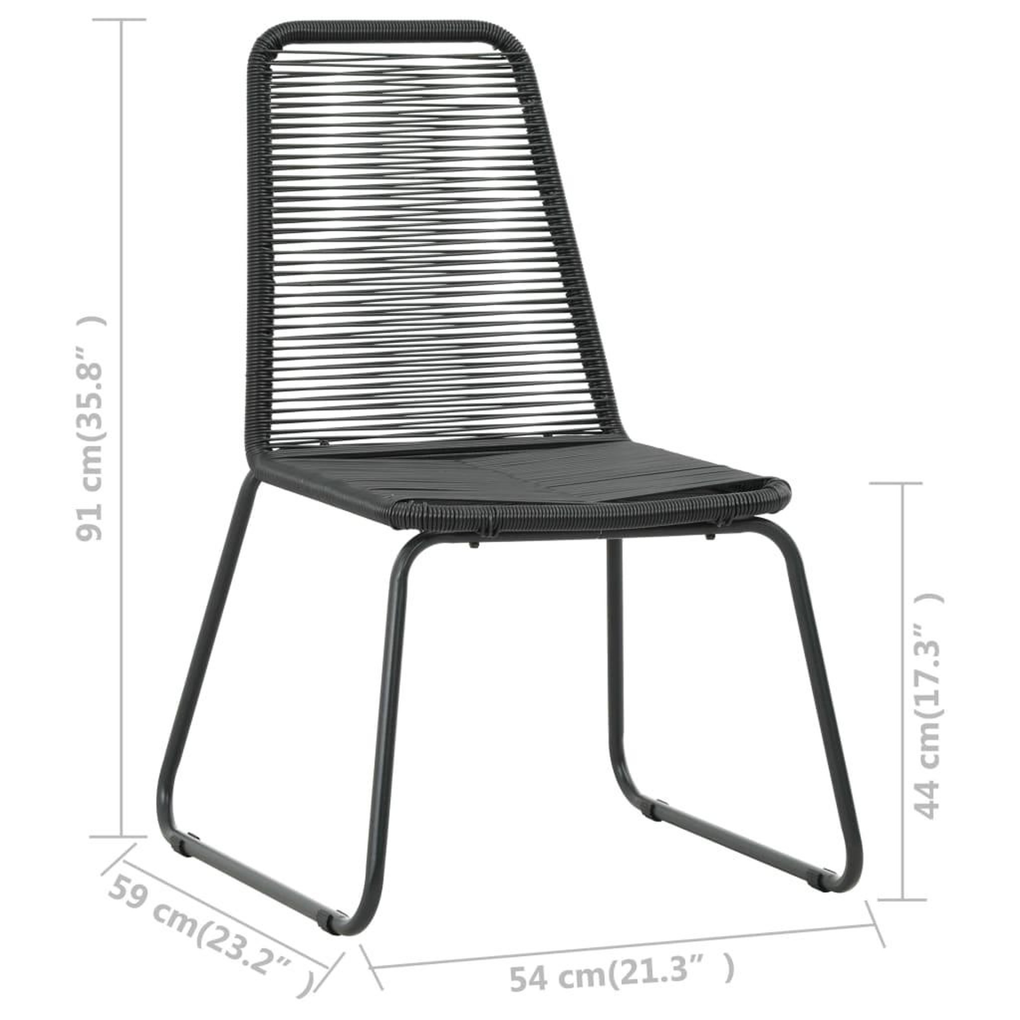 Voir la diapositive 4 : VIDAXL Chaises d'exterieur lot de 2 Resine tressee Noir