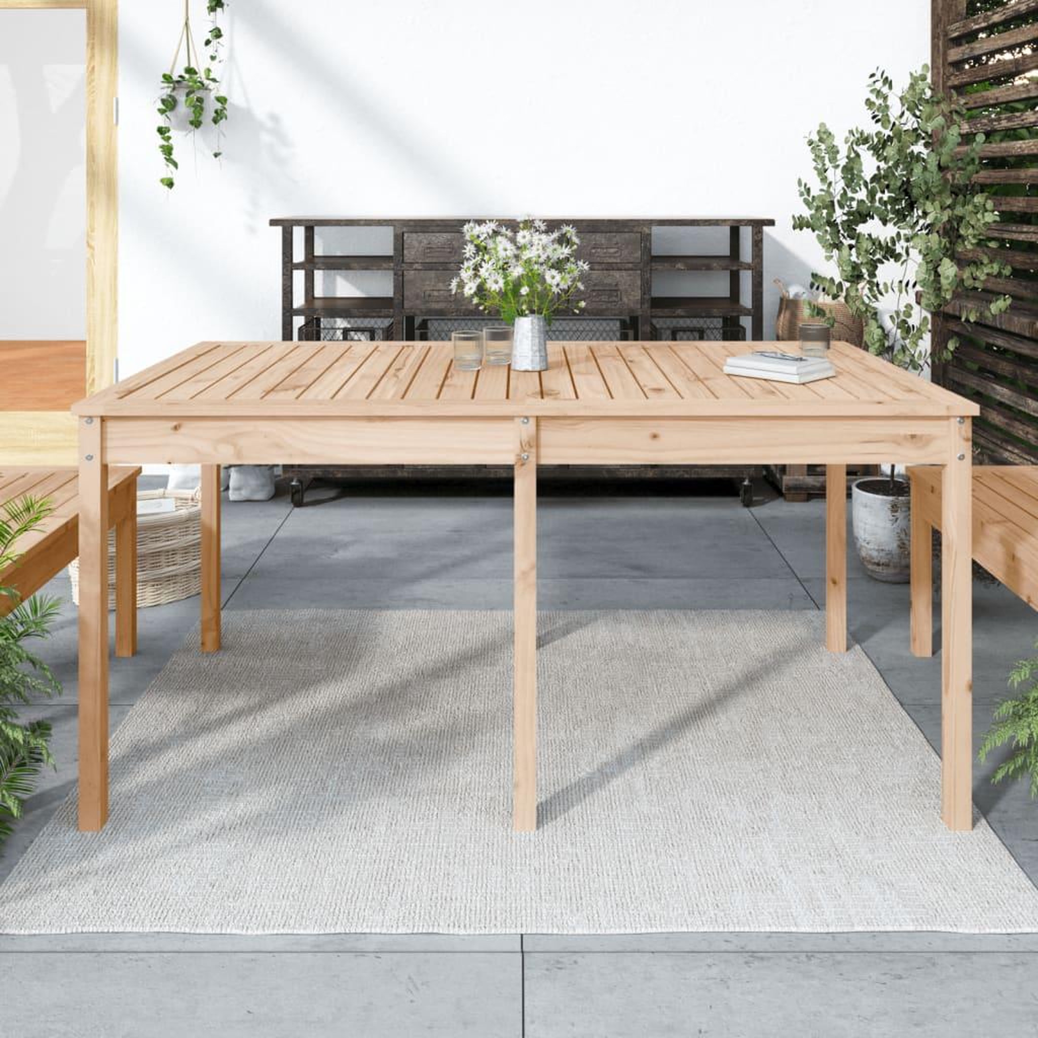 Voir la diapositive 1 : VIDAXL Table de jardin 159,5x82,5x76 cm bois massif de pin