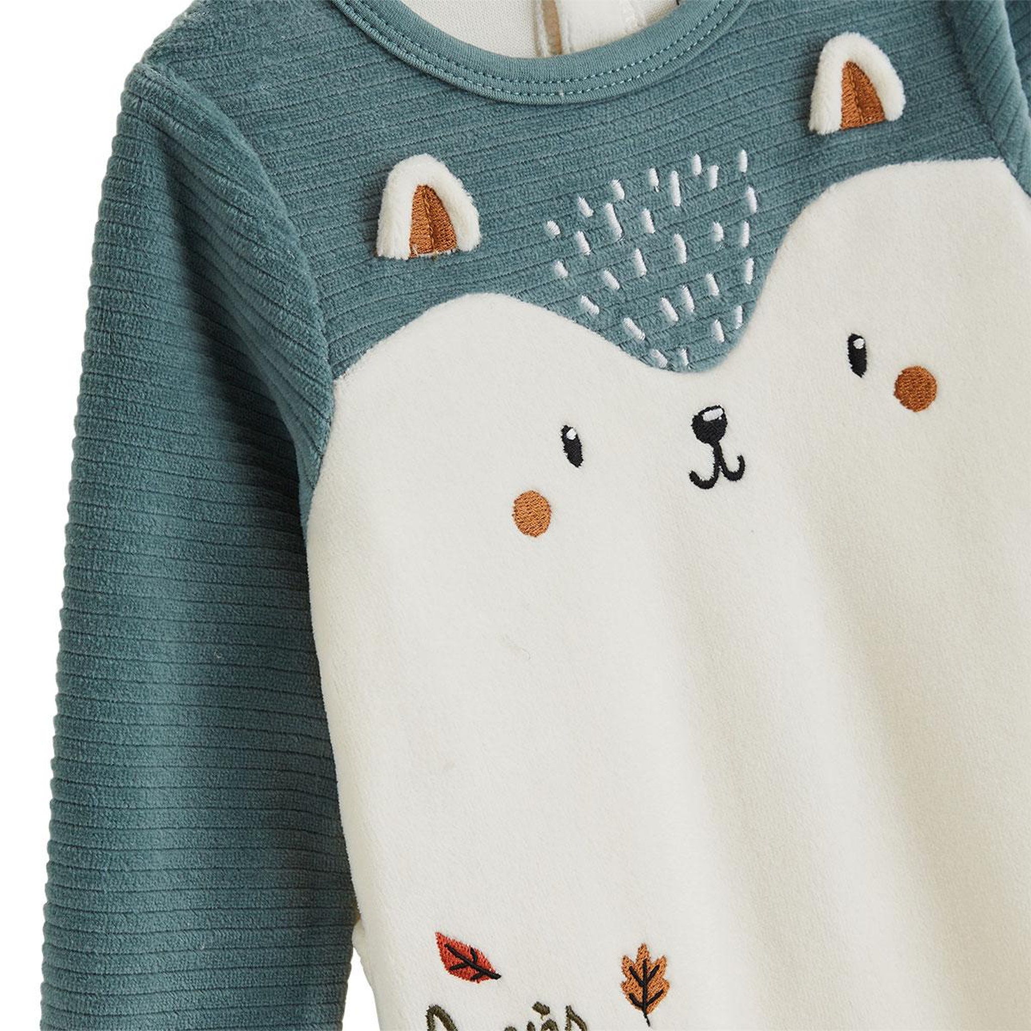 Voir la diapositive 2 : PETIT BEGUIN Lot de 2 pyjamas bébé en velours ginkgo