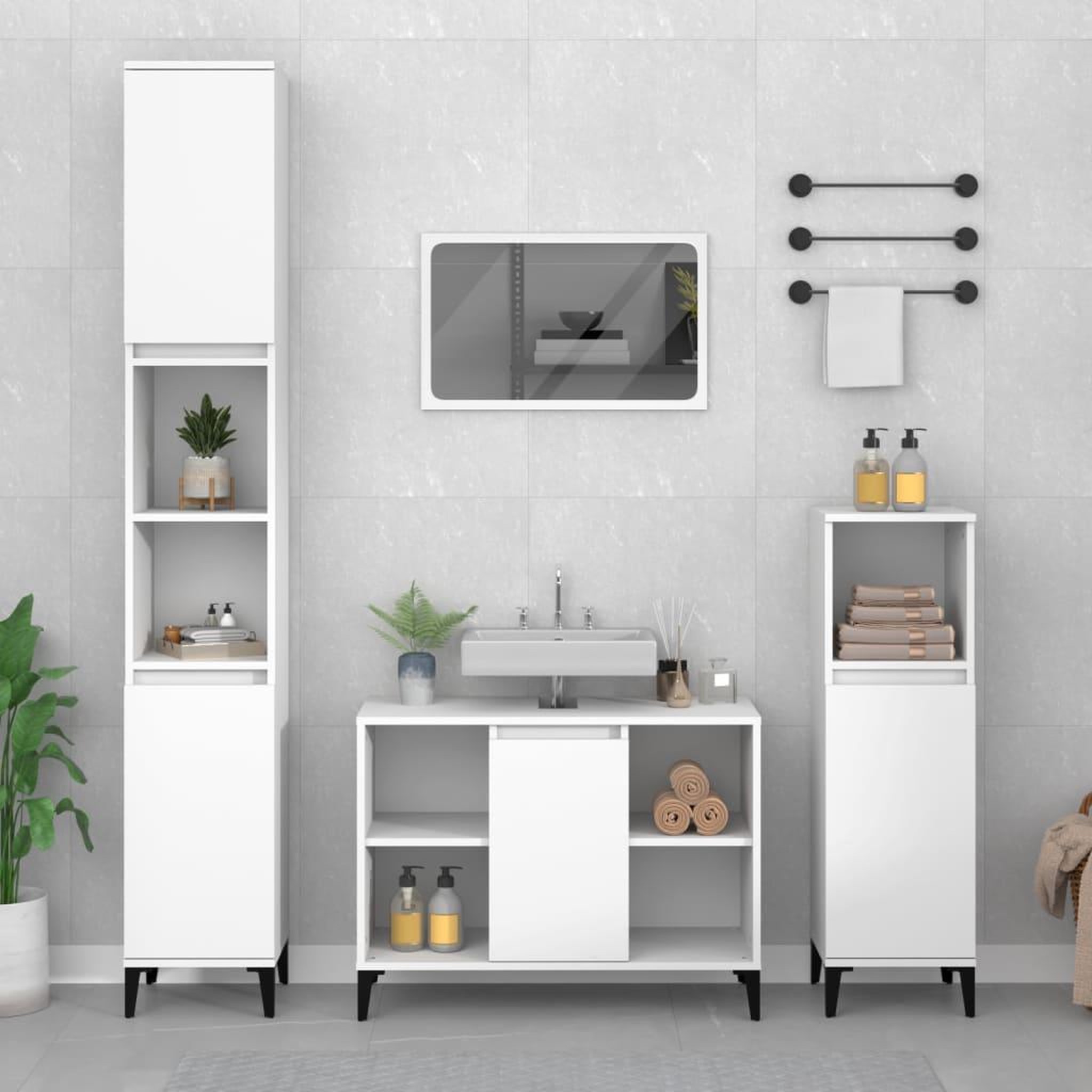 VIDAXL Meuble d'evier blanc 80x33x60 cm bois d'ingenierie