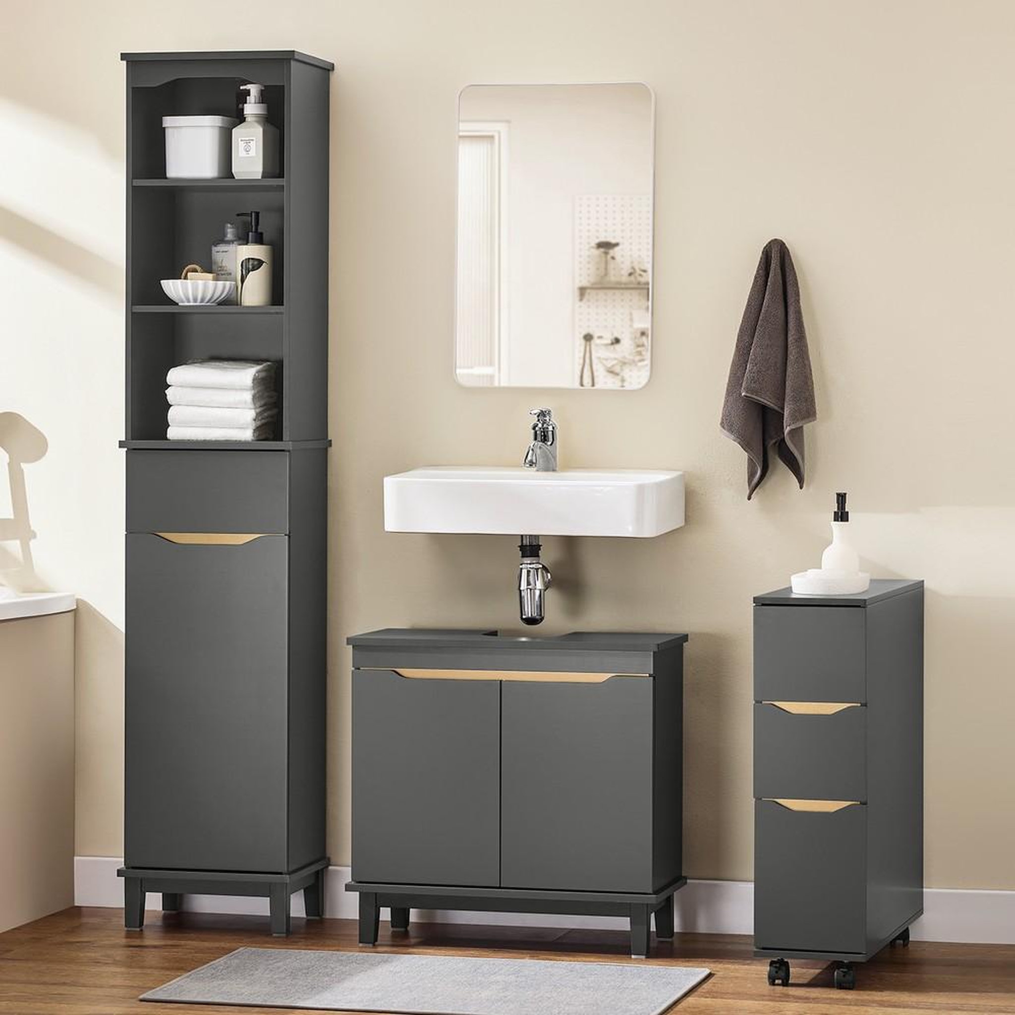 Voir la diapositive 2 : SOBUY SoBuy - Colonne De Salle De Bain à un tiroir - Moderne - BZR112