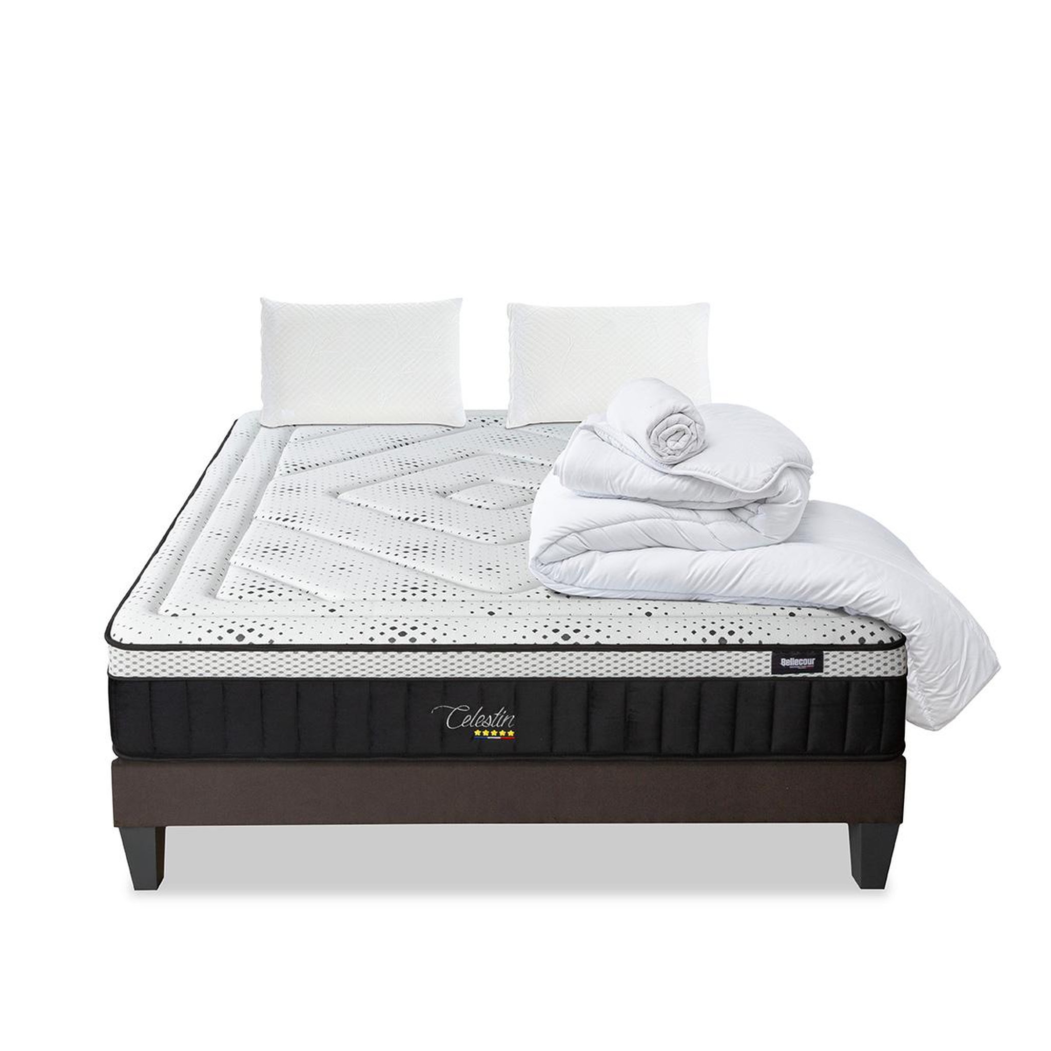 Voir la diapositive 1 : BELLECOUR Bellecour literie | pack prêt à dormir celestin 2.0 | matelas mémoire de forme + sommier + accessoires