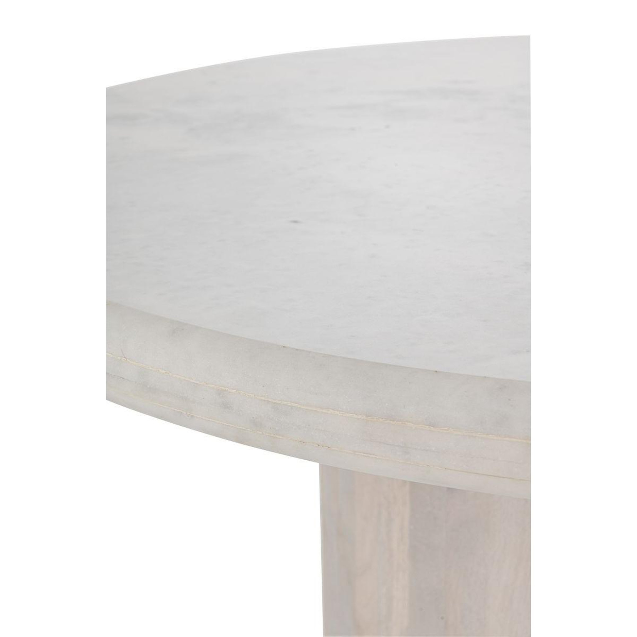 Voir la diapositive 5 : J-LINE Table à manger en marbre  noor  102cm blanc cassé