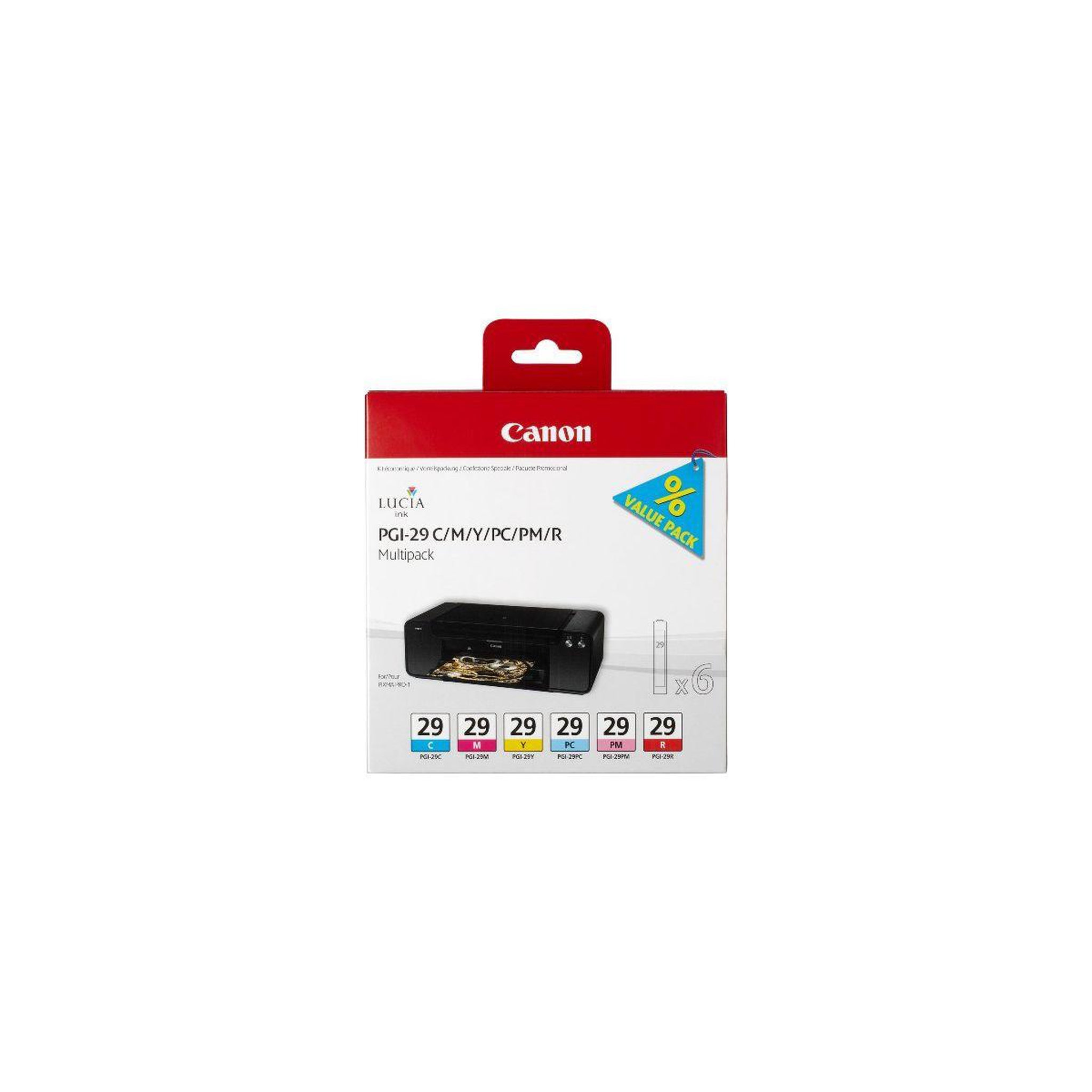 Canon Cartouche d'encre pack multipack 6 originales pgi-29 couleurs (photo) - 4872b001