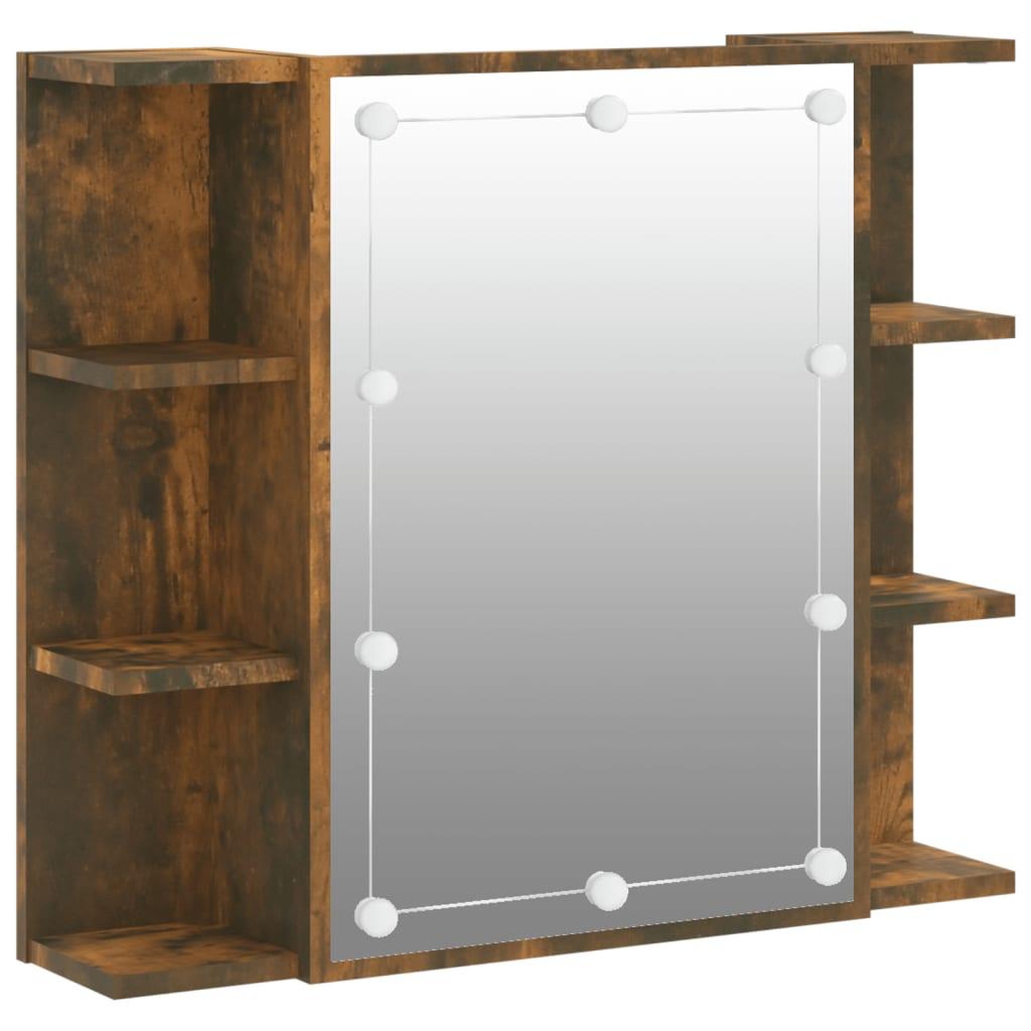 Voir la diapositive 2 : VIDAXL Armoire a miroir avec LED Chene fume 70x16,5x60 cm