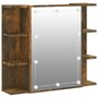Voir la diapositive 2 : VIDAXL Armoire a miroir avec LED Chene fume 70x16,5x60 cm