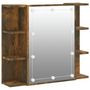 Voir la diapositive 2 : VIDAXL Armoire a miroir avec LED Chene fume 70x16,5x60 cm