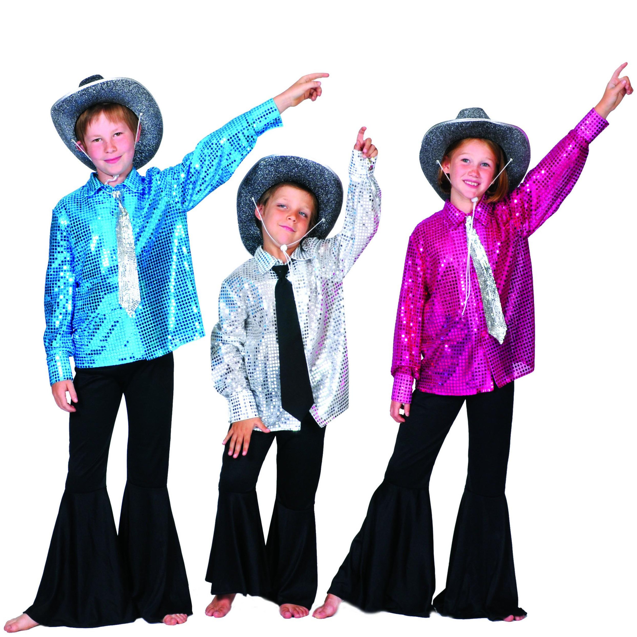 FUNNY FASHION Pantalon Disco Noir - 5/7 ans (110 à 122 cm)