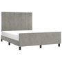 Voir la diapositive 3 : VIDAXL Cadre de lit sans matelas gris clair 140x200 cm velours