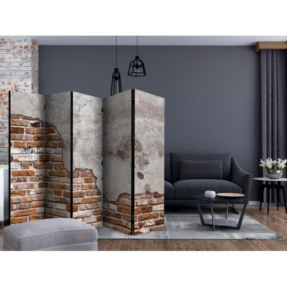 Paris Prix Paravent 5 Volets  Industrial Duet  172x225cm