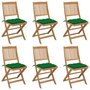 VIDAXL Chaises pliables de jardin 6 pcs avec coussins Bois d'acacia