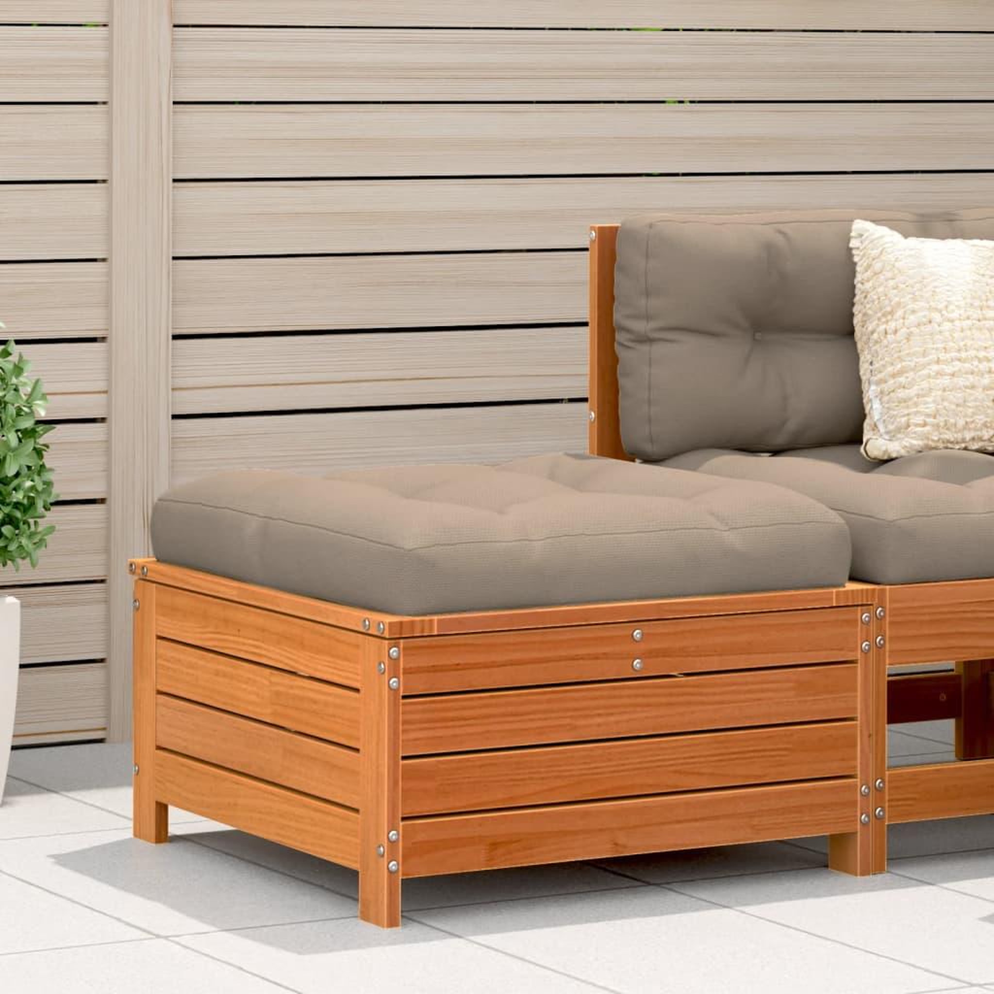 VIDAXL Repose-pied de jardin cire marron 62x63,5x32 cm bois pin massif