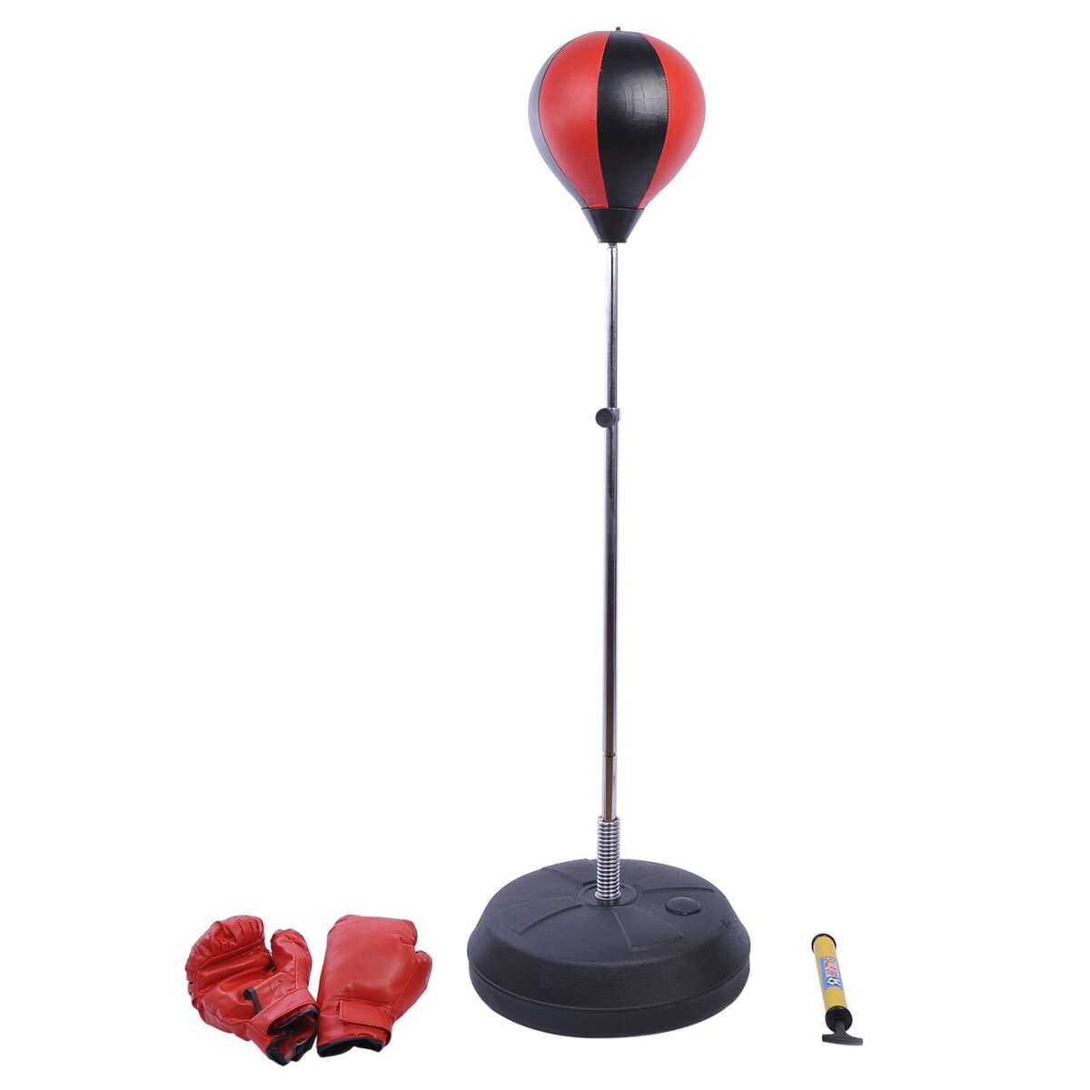 HOMCOM Sac de frappe boxe sur pied punching ball autoportant adulte enfant  H1,65 m cibles