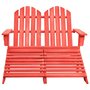 VIDAXL Chaise de jardin Adirondack 2 places et pouf Sapin massif Rouge