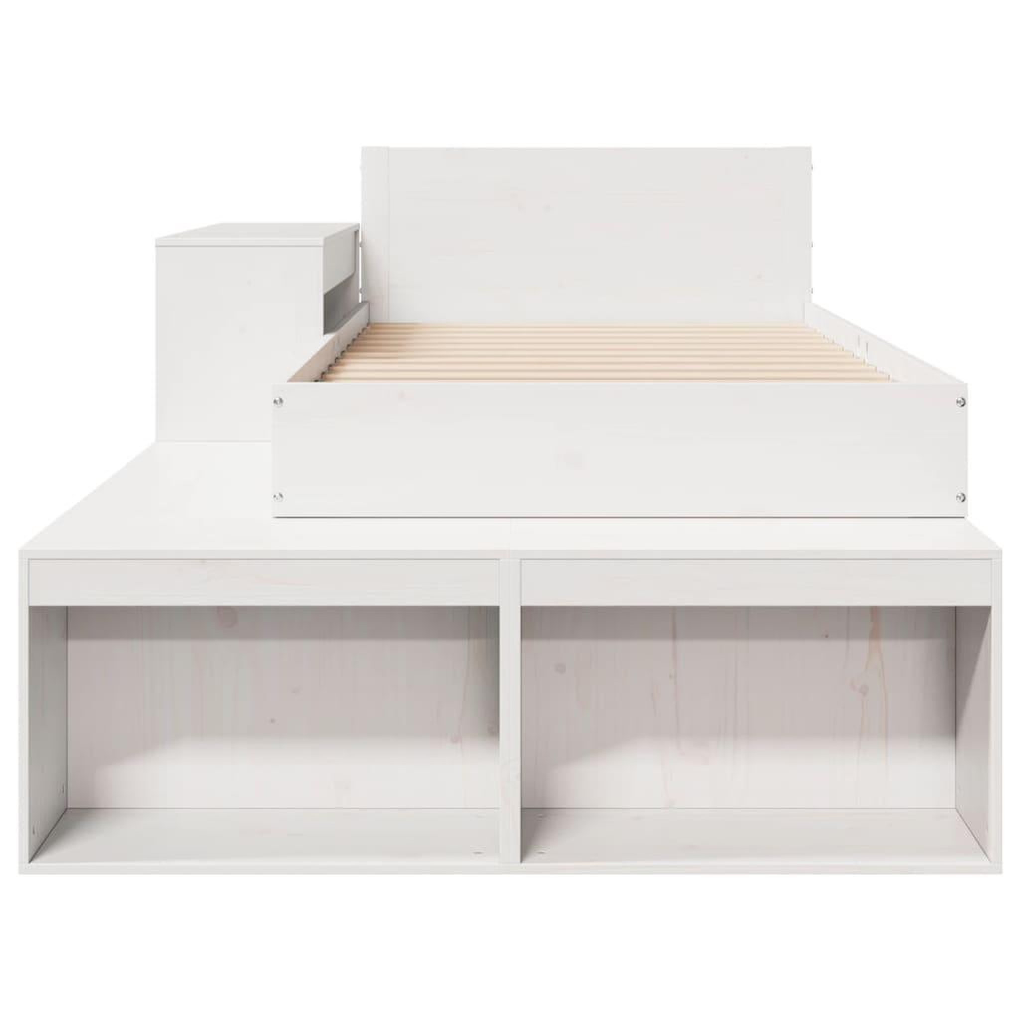 Voir la diapositive 4 : VIDAXL Cadre de lit sans matelas blanc 75x190 cm bois de pin massif