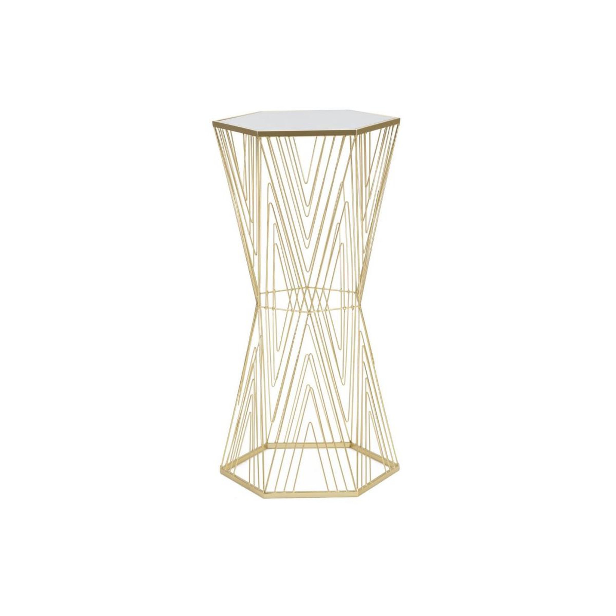 Paris Prix Table d'appoint hexagonale design  lines  80cm or