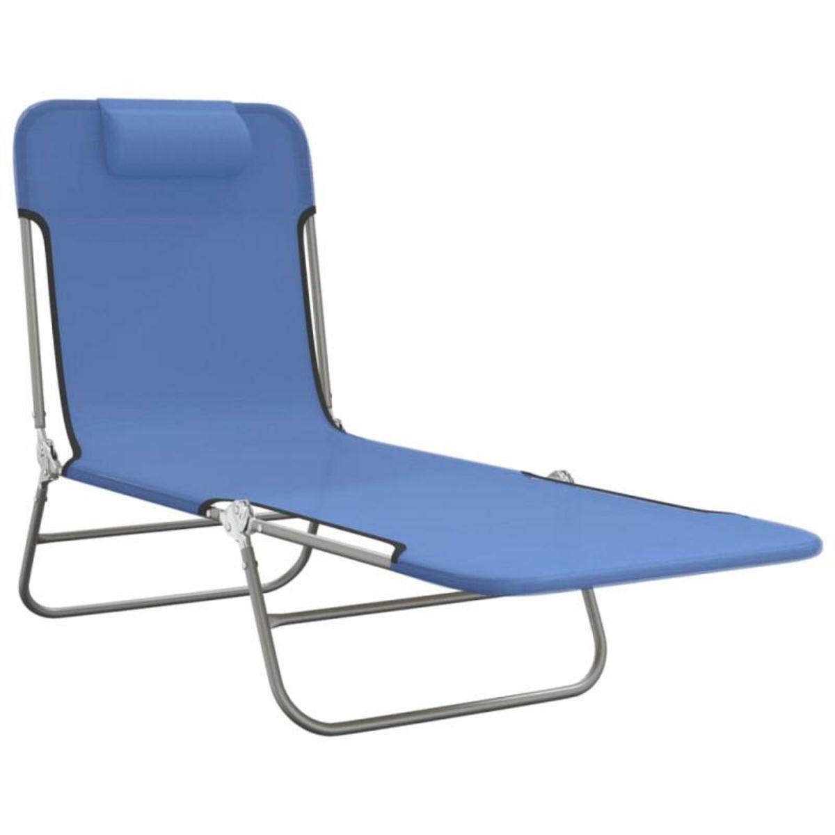 VIDAXL Chaises longues pliables lot de 2 bleu textilène et acier