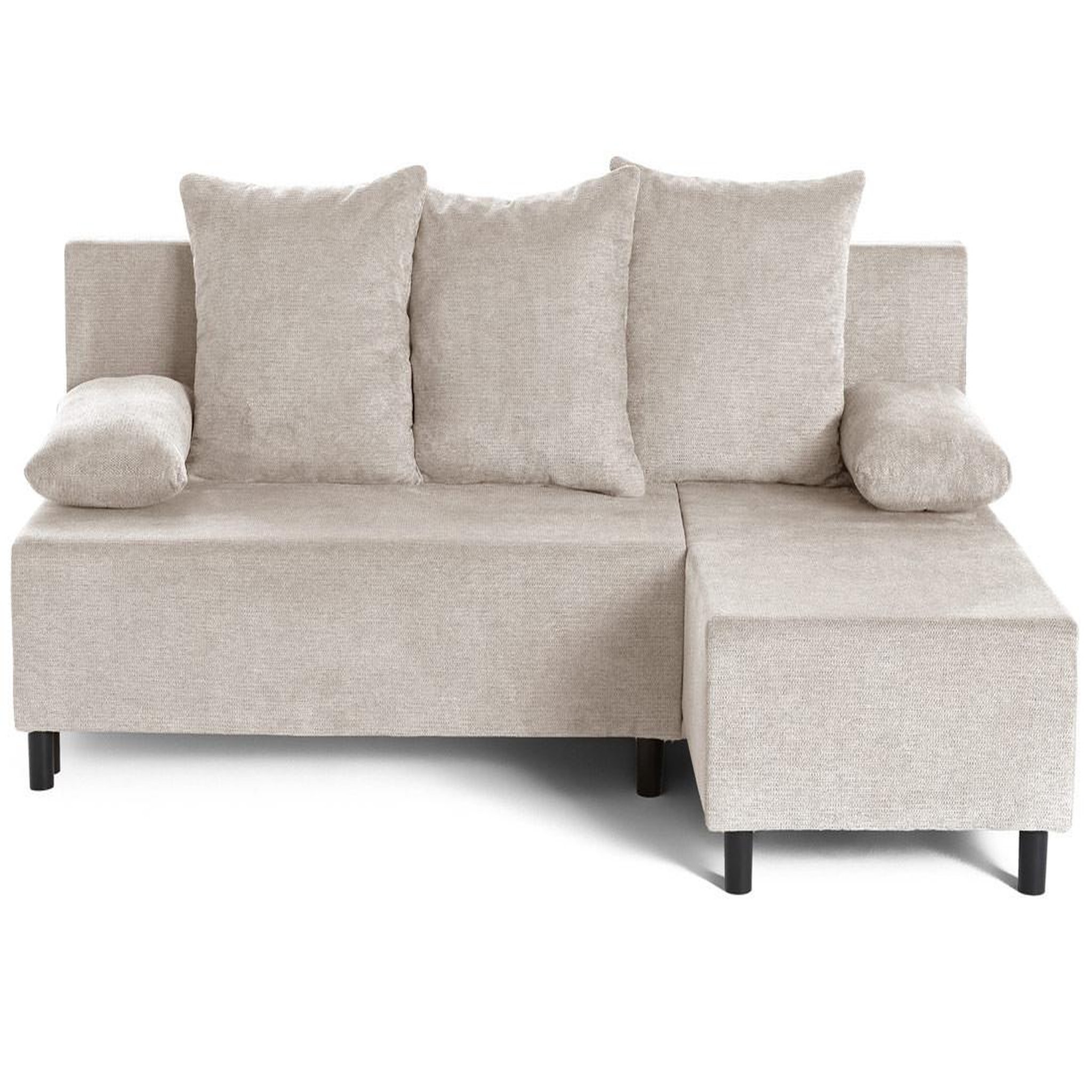 Voir la diapositive 1 : BEST MOBILIER Gloria - canapé d'angle réversible 4 places convertible avec coffre en tissu texturé