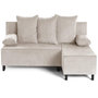 Voir la diapositive 1 : BEST MOBILIER Gloria - canapé d'angle réversible 4 places convertible avec coffre en tissu texturé