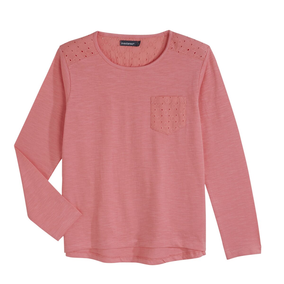IN EXTENSO Tee-shirt manches longues broderie anglaise fille 