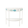 Voir la diapositive 2 : Paris Prix Console en Métal  Poisson  80cm Blanc & Bleu