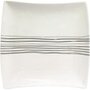 Voir la diapositive 1 : SECRET DE GOURMET Lot de 6 Assiettes à Dessert Carrées  Lignes  20cm Blanc