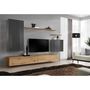 Voir la diapositive 2 : Paris Prix Meuble TV Mural Design  Switch II  270cm Gris & Naturel