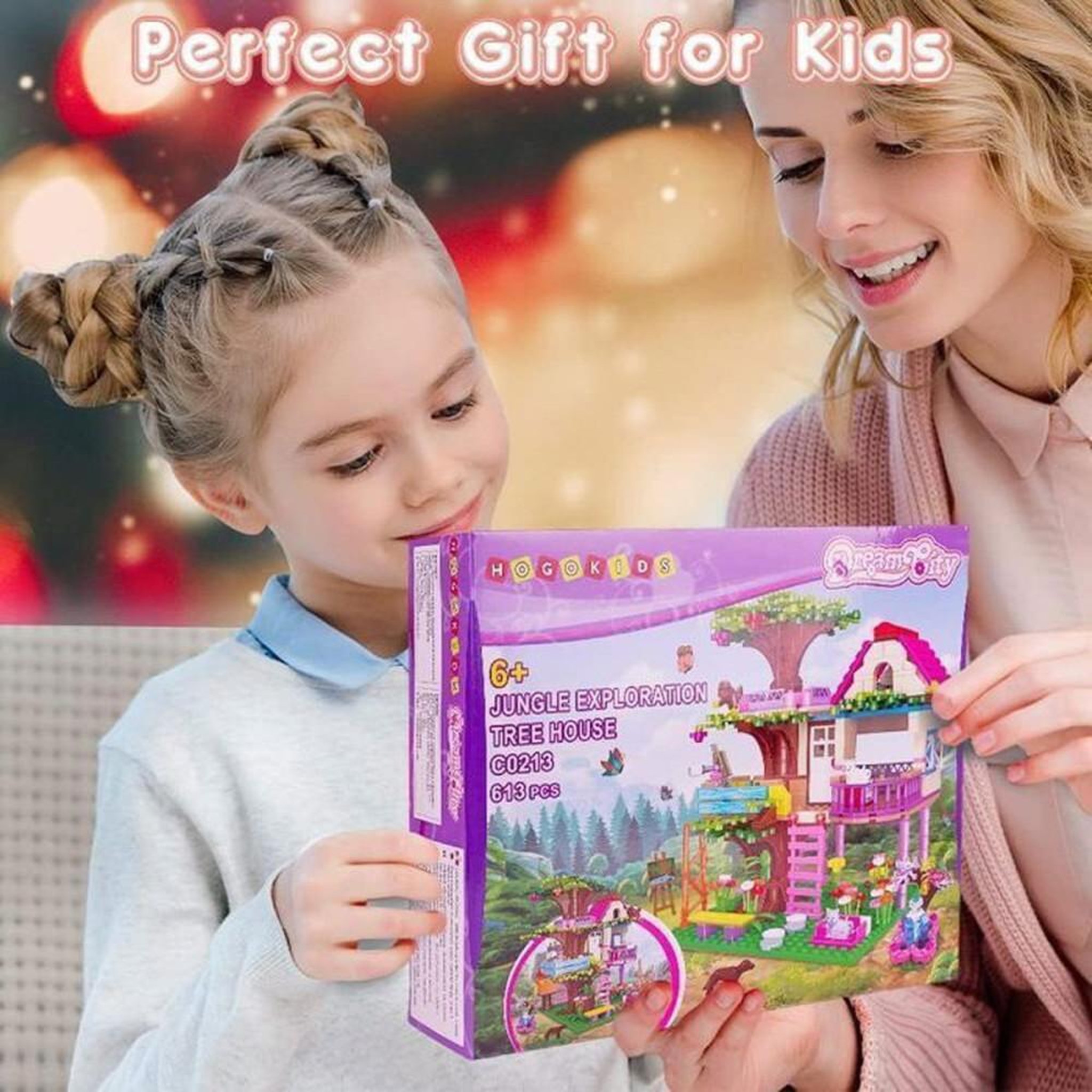 Voir la diapositive 6 : Jeu de construction STEM Cabane dans les Arbres HG C0213 613 pièces en ABS, maison dans la jungle sur 3 niveaux avec balcon, télescope, jardin et animaux