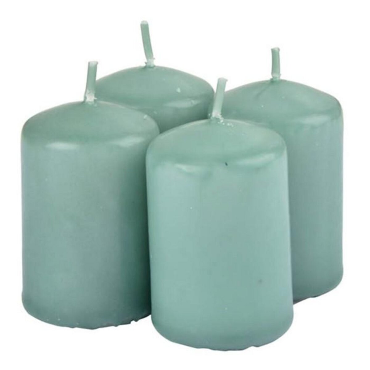 Paris Prix Lot de 4 Bougies Pilier  Essentiel II  6cm Thé Vert