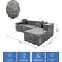 Voir la diapositive 3 : Habitat et Jardin Canapé d'angle en tissu texturé  Tessaro  - 4 places - Gris