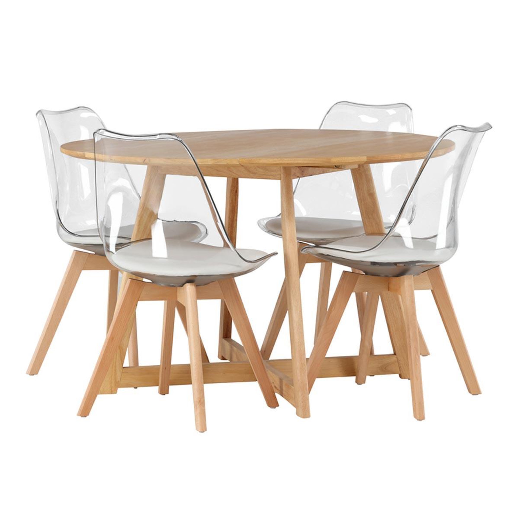 Paris Prix Ensemble Table à Manger & 4 Chaises  Yakidon & Edvin  120cm Marron & Naturel