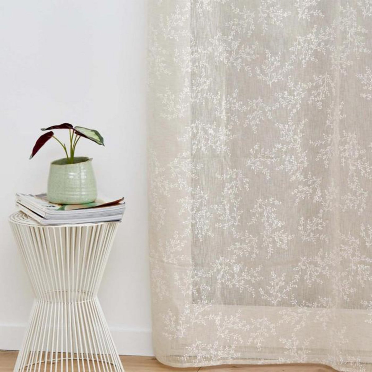 Paris Prix Paire de Voilages Passe-Tringle  Karla  70x200cm Taupe