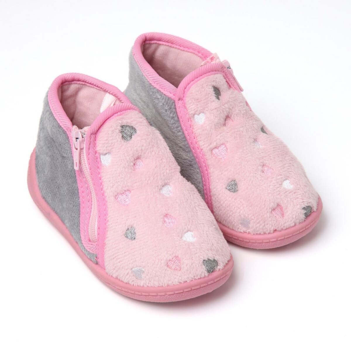 IN EXTENSO Chaussons zippés coeur bébé fille