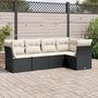 Voir la diapositive 1 : VIDAXL Salon de jardin 5 pcs avec coussins noir resine tressee