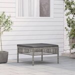VIDAXL Tabouret de jardin avec coussin gris resine tressee