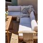 Voir la diapositive 3 : BOCARNEA Salon de jardin d'angle modulable - Bois d'acacia - 6 personnes - LEVATA DINING - Blanc cassé + Housse